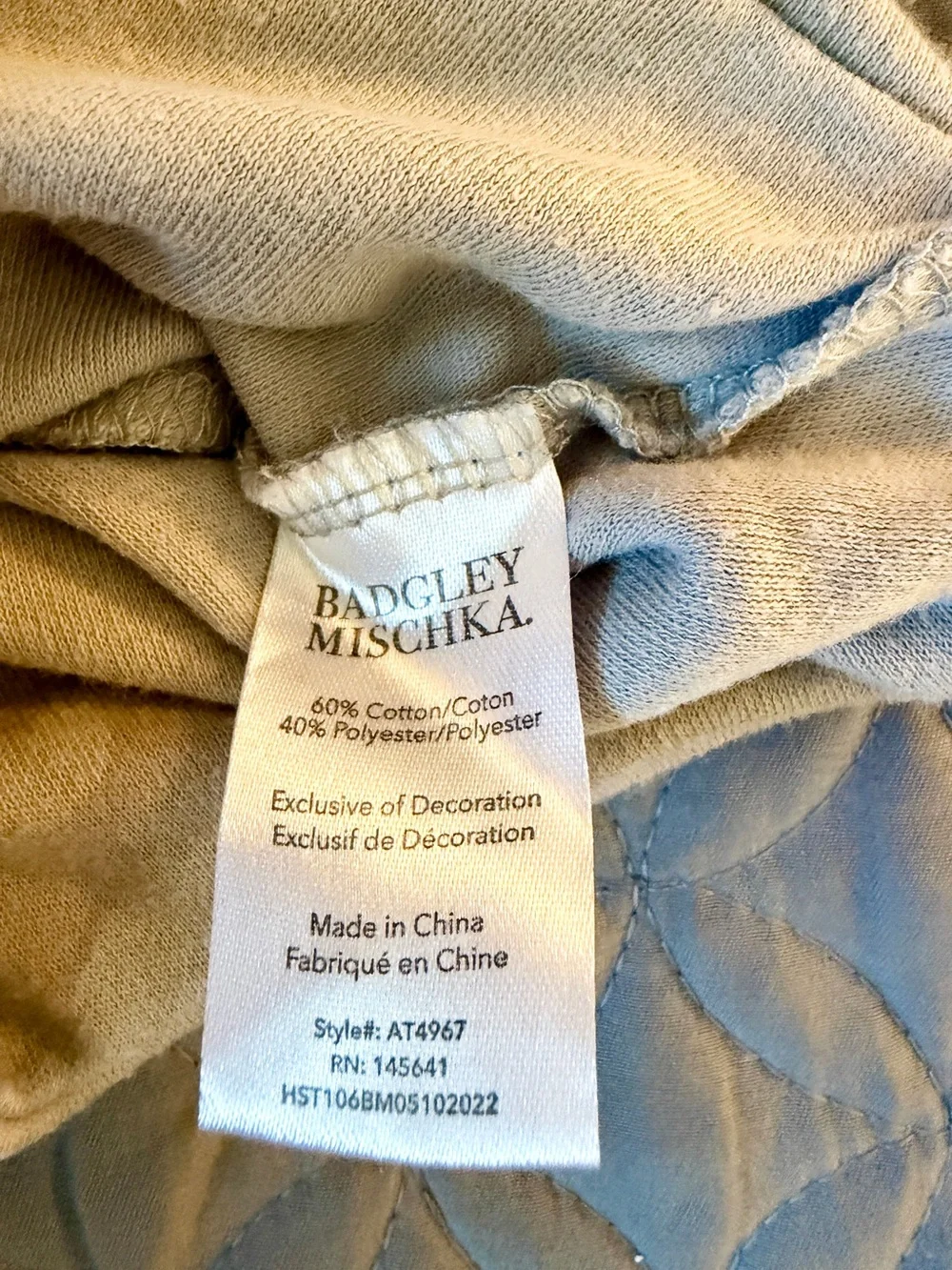 Badgley Mischka Baby 3-6month Beige Knot-Top Baby Beanie